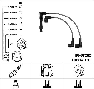 Ккомплект проводов зажигания RC-OP202 NGK NTK