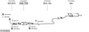 Средний глушитель выхлопных газов 278047 BOSAL
