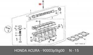 Комплект болтов головки цилидра 90003P5TG00 HONDA