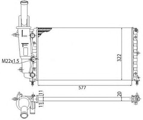 Радиатор охлаждения ДВС 350213114003 MAGNETI MARELLI