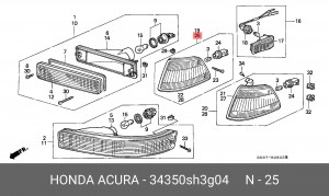 Фонарь указателя поворота 34350SH3G04 HONDA