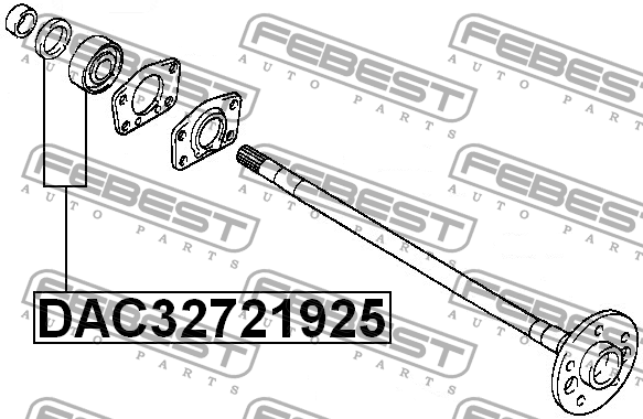 Подшипник ступицы колеса со ступицей (комплект) DAC32721925 FEBEST