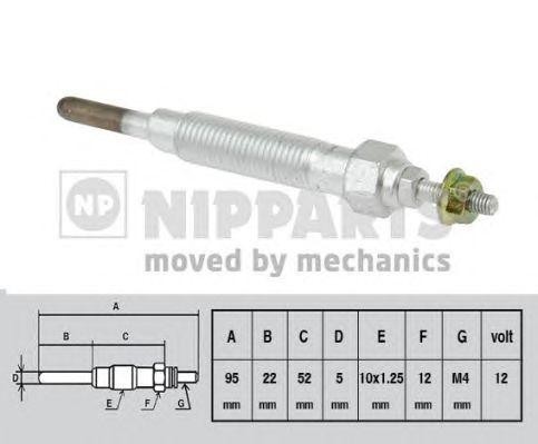 Свеча накаливания J5715000 H B JAKOPARTS NIPPARTS