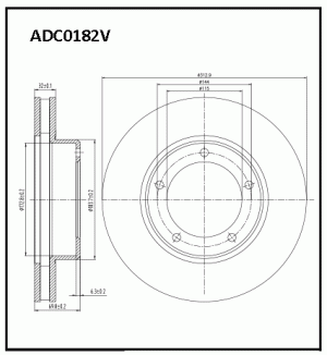 Диск тормозной ADC0182V ALLIED NIPPON
