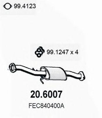 Средний глушитель выхлопных газов 206007 ASSO