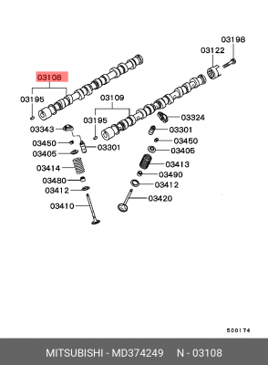 Распредвал MD374249 MITSUBISHI