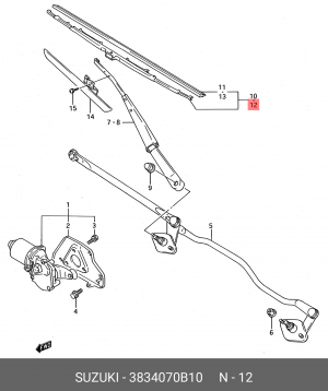 Щетка стеклоочистителя 3834070B10 SUZUKI