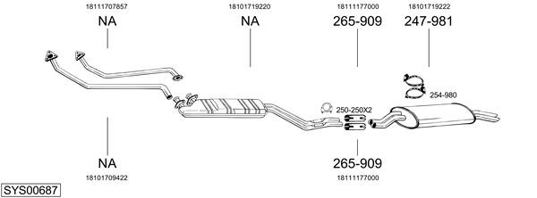 Глушитель выхлопных газов конечный 100485 BOSAL