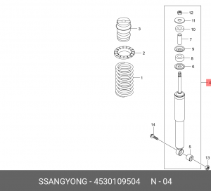Амортизатор подвески 4530109504 SSANG YONG