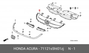 Решетка радиатора 71121S5HT01ZJ HONDA