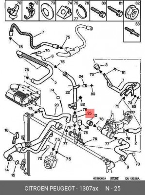Шланг радиатора 1307 AX CITROEN PEUGEOT