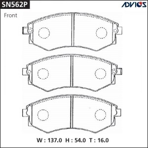 Колодки тормозные дисковые SN562P ADVICS