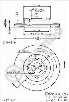 Тормозной диск 09.5933.10 BREMBO