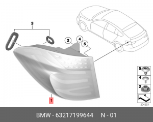Фонарь задний 63 21 7 199 644 BMW