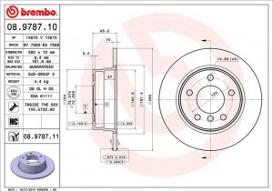 Тормозной диск 08.9787.10 BREMBO