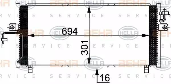 Конденсатор, кондиционер 8FC351038491 HELLA