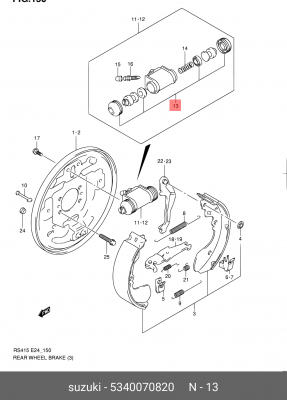 Ремкомплект, колесный тормозной цилиндр 53400-70820 SUZUKI
