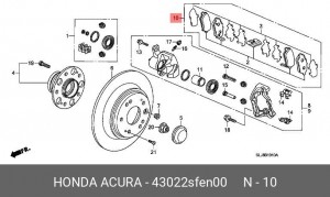 Комплект тормозных колодок, диско 43022SFEN00 HONDA