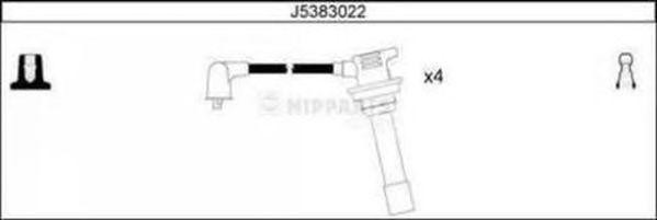 Ккомплект проводов зажигания J5383022 H B JAKOPARTS NIPPARTS