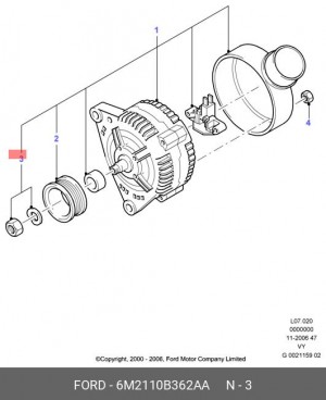 Ремкомплект, генератор 6M2110B362AA FORD