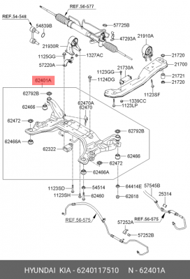 Подрамник передней подвески 6240117510 HYUNDAI KIA
