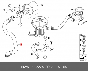 Трубопровод всасывающий 11 72 7 510 956 BMW