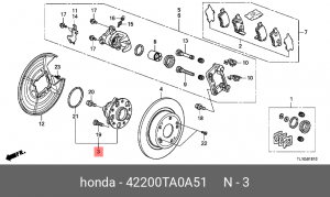 Подшипник ступицы колеса со ступицей (комплект) 42200TA0A51 HONDA