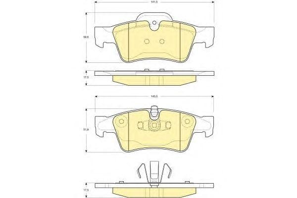 Комплект тормозных колодок, диско 6116432 GIRLING