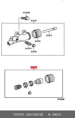 Ремкомплект, рабочий цилиндр 04313-30100 DAIHATSU