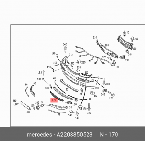 Накладка бампера A2208850523 MERCEDES BENZ