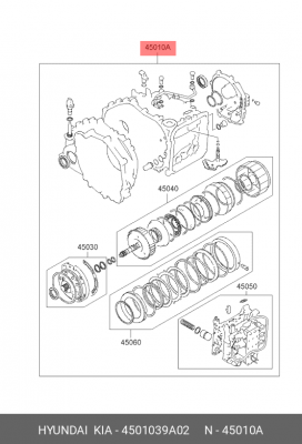 Прокладки АКПП (комплект) 4501039A02 HYUNDAI KIA