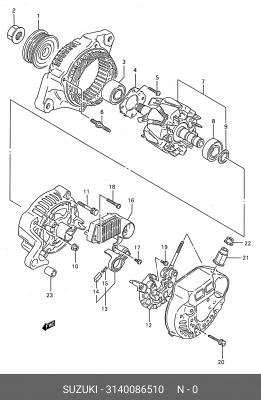 Генератор 31400-86510 SUZUKI