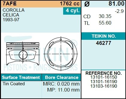 Поршень ДВС 46277100 TEIKIN