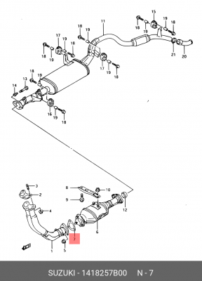 Прокладка, выпускной трубопровод 14182-57B00 SUZUKI