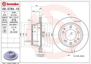 Тормозной диск 09.5784.10 BREMBO