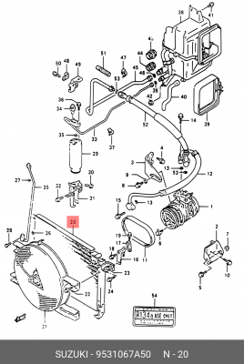 Конденсатор, кондиционер 95310-67A50 SUZUKI