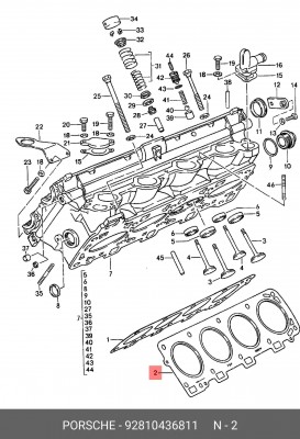 Прокладка, головка цилиндра 92810436811 PORSCHE