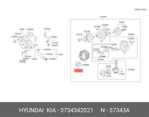 Сальник генератора 3734342021 HYUNDAI KIA