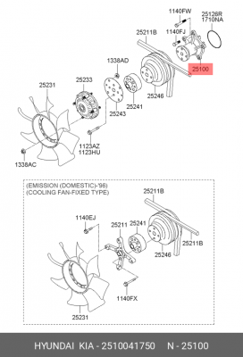 Водяной насос 2510041750 HYUNDAI KIA
