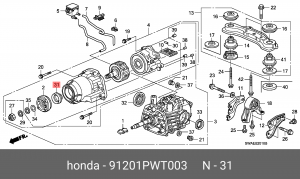 Сальник 91201PWT003 HONDA