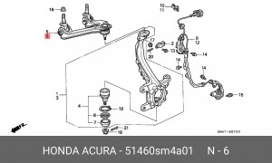 Рычаг независимой подвески колеса, подвеска колеса 51460SM4A01 HONDA