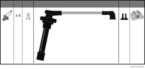 Ккомплект проводов зажигания J5384020 H B JAKOPARTS NIPPARTS