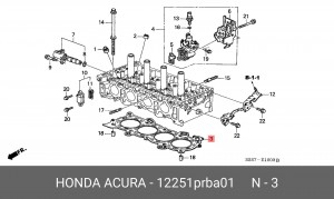 Прокладка, головка цилиндра 12251PRBA01 HONDA
