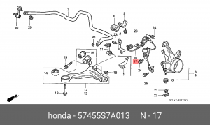 Датчик, частота вращения колеса 57455S7A013 HONDA