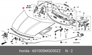 Капот 60100SMGE00ZZ HONDA