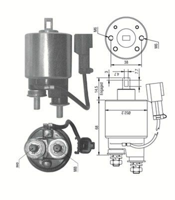 Тяговое реле, стартер AME0243 MAGNETI MARELLI