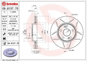 Тормозной диск 09.8137.75 BREMBO