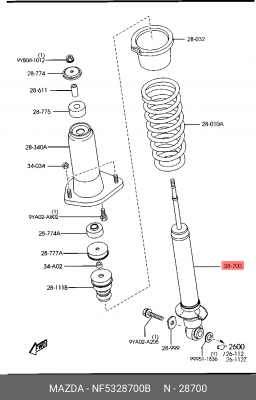 Амортизатор подвески NF5328700B MAZDA