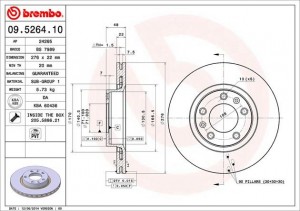 Тормозной диск 09.5264.10 BREMBO