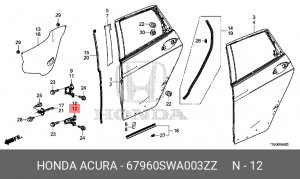 Петля - шарнир открывания двери 67960SWA003ZZ HONDA